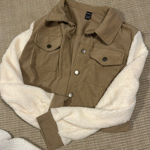 Shein Corduroy cropped jacket.